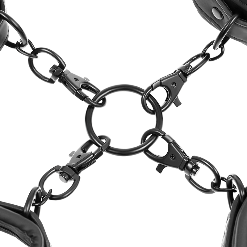 FETISH SUBMISSIVE - HAND AND ANKLE HANDCUFF SET WITH NOPRENE LINING