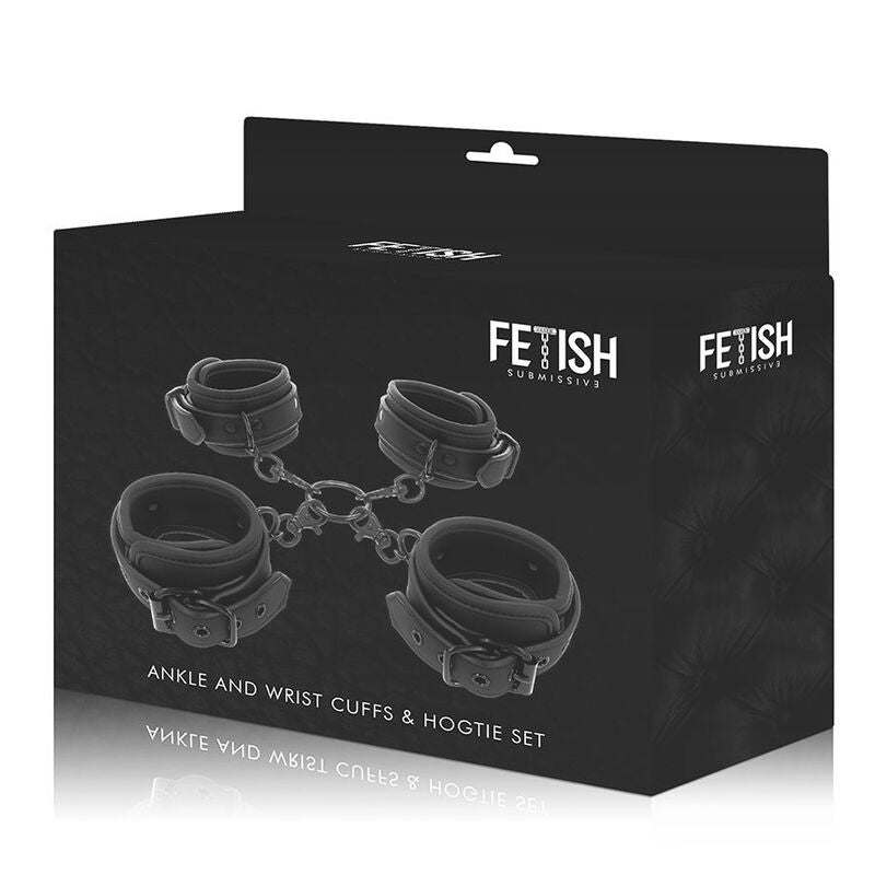 FETISH SUBMISSIVE - ENSEMBLE DE MENOTTES POUR LES MAINS ET LES CHEVILLES AVEC DOUBLURE EN NOPRÈNE