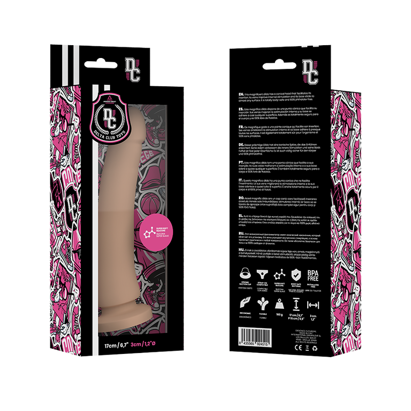 DELTA CLUB - SPEELGOED DILDO NATUURLIJKE MEDISCHE SILICONEN 17 CM -O- 3 CM