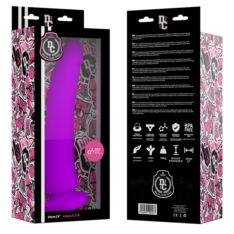 DELTA CLUB - SPEELGOED PAARSE DILDO MEDISCHE SILICONEN 23 CM -O- 4.5 CM