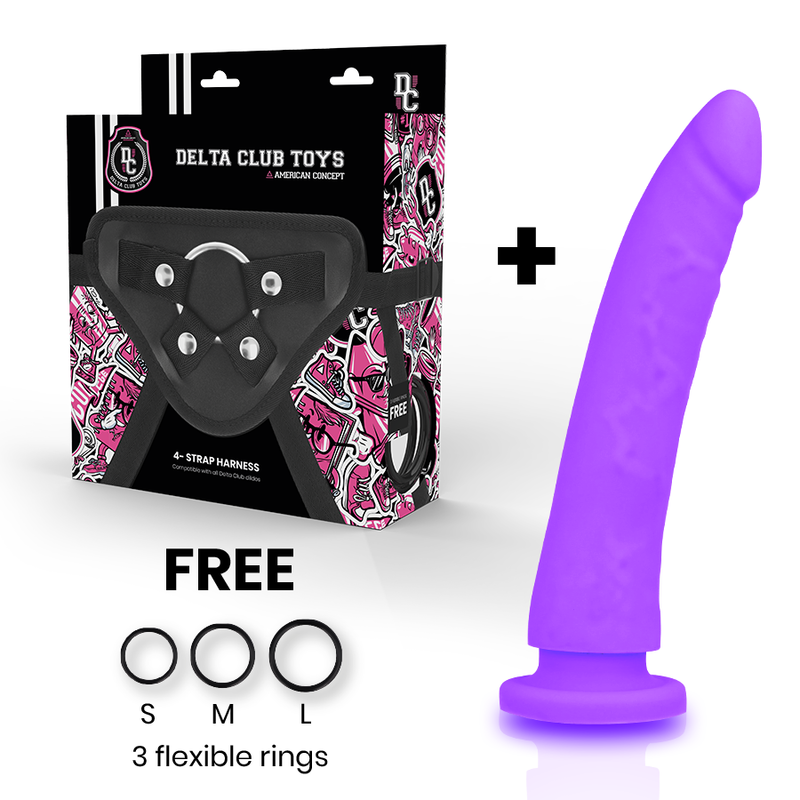 DELTA CLUB - TOYS ARNES + DONG VIOLET SILICONE 20 CM -O- 4 CM
