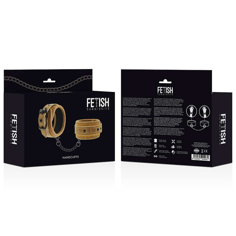 ORIGINE FÉTICHISME SOUMIS - MENOTTES EN CUIR VÉGAN AVEC DOUBLURE EN NÉOPRÈNE