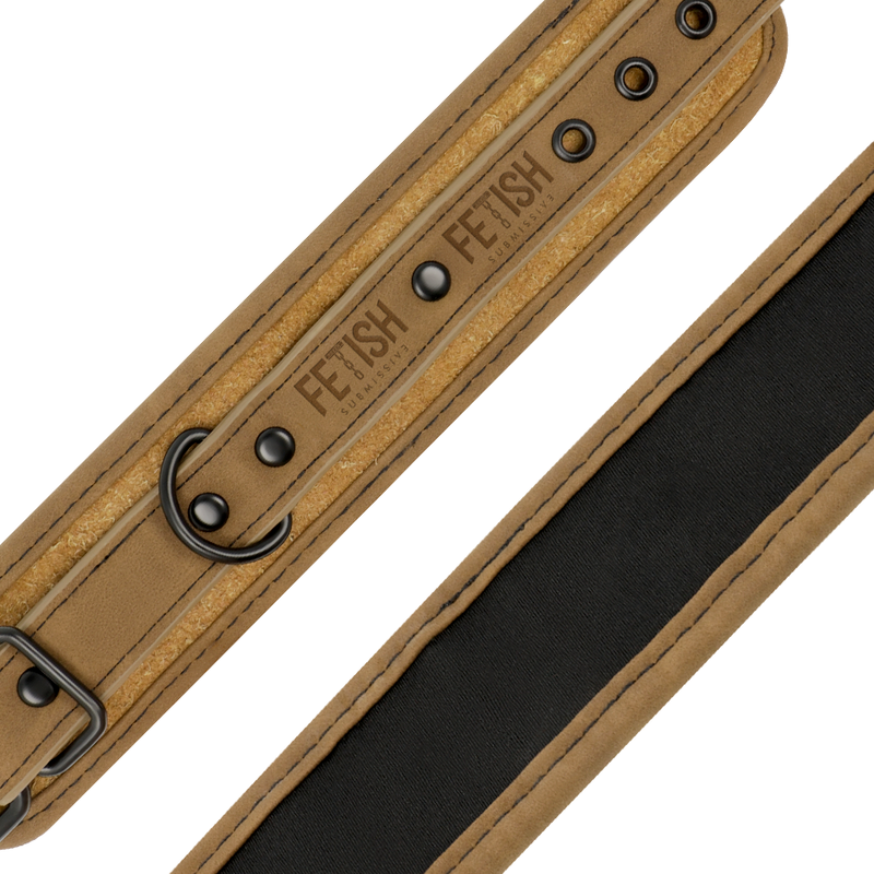 FETISH SUBMISSIVE ORIGEN - Menottes de cheville en cuir vegan avec doublure en néoprène