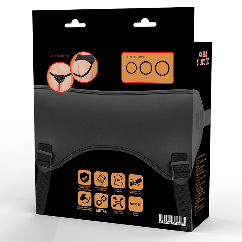 CYBER SILICOCK - HARNAIS STRAP-ON AVEC 3 ANNEAUX OFFERTS