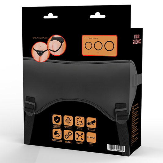 CYBER SILICOCK - HARNAIS STRAP-ON AVEC 3 ANNEAUX OFFERTS