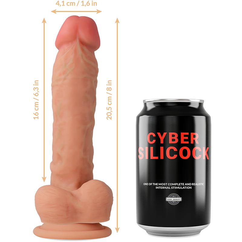 CYBER SILICOCK - STRAP-ON MAGNUS VLOEIBARE SILICONEN MET 3 GRATIS RINGEN 20,5 CM -O- 4,1 CM