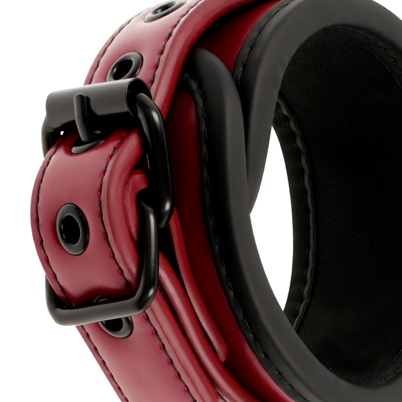 FETISH SUBMISSIVE DARK ROOM - ANKLE HANDCUFFS MADE FROM VEGAN LEATHER WITH NEOPRENE LINING