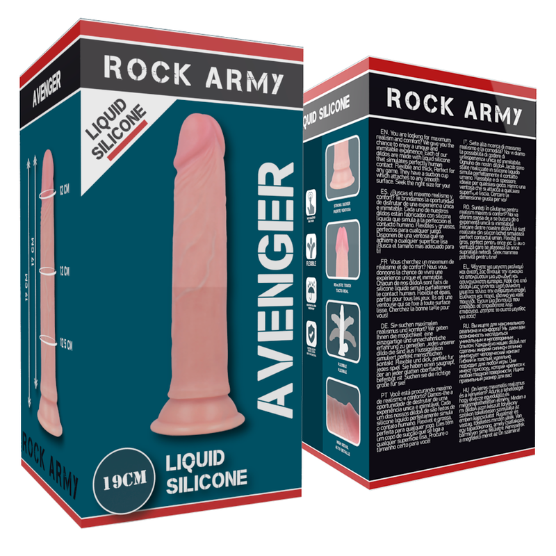 ROCKARMY - HARNAIS + GODE SILICONE LIQUIDE PREMIUM AVENGER 19 CM -O- 3,98 CM