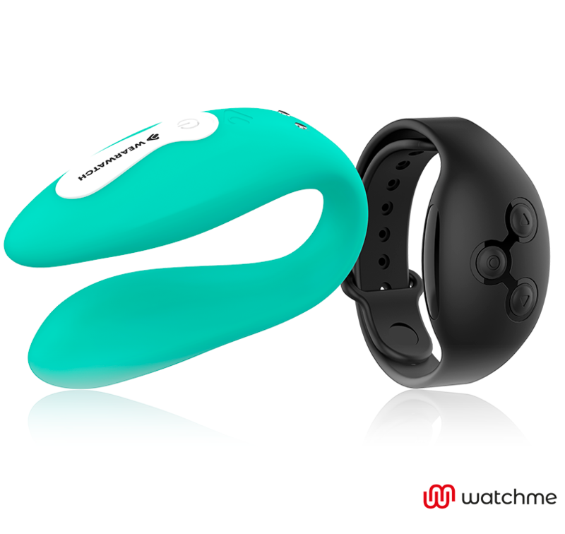 WEARWATCH - VIBRATOR MET DUBBELE TECHNOLOGIE WATCHME AQUAMARINE / JET