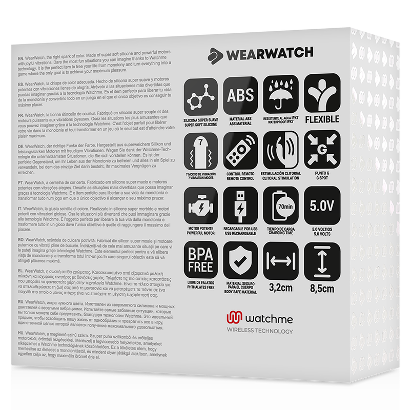 WEARWATCH - VIBRATOR MET DUBBELE TECHNOLOGIE WATCHME AQUAMARINE / JET