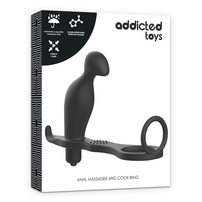 ADDICTED TOYS - ANAALPLUG MET ZWARTE SILICONEN RING 12 CM
