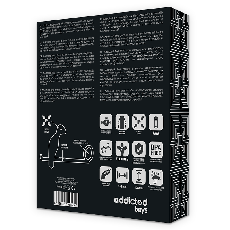 ADDICTED TOYS - ANAALPLUG MET ZWARTE SILICONEN RING 12 CM