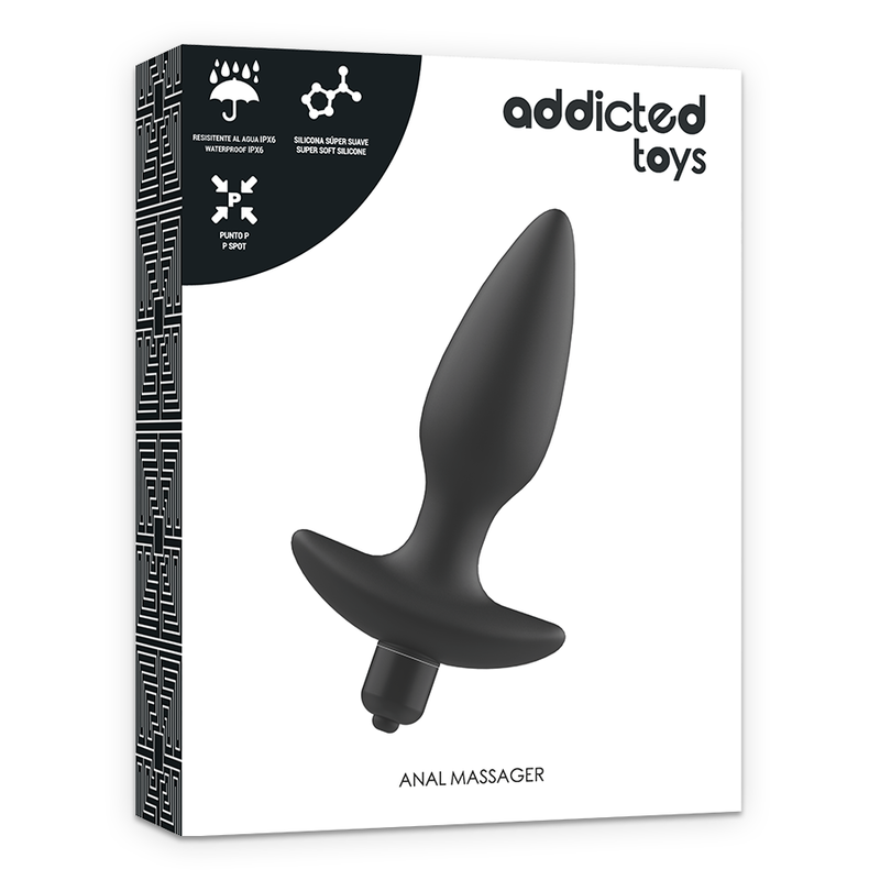 ADDICTED TOYS - MASSAGER PLUG ANAAL MET VIBRATIE ZWART