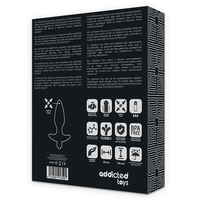 ADDICTED TOYS - MASSAGER PLUG ANAAL MET VIBRATIE ZWART