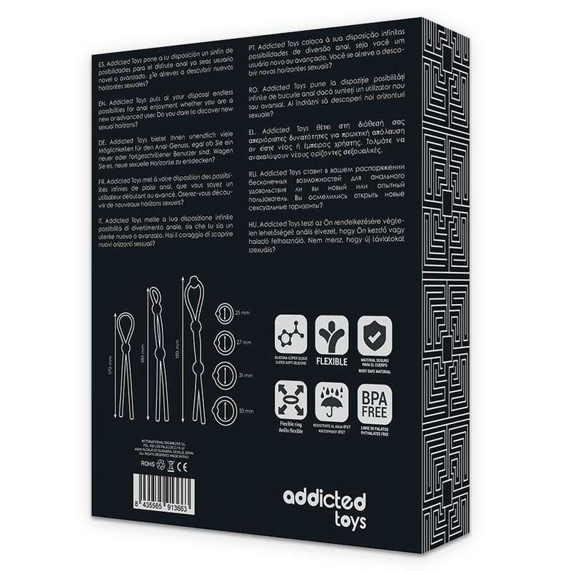 ADDICTED TOYS - ENSEMBLE DE 7 ANNEAUX PÉNIENS EN SILICONE FLEXIBLE